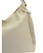 Sac Hobo en cuir beige - 29.5x43 cm