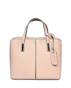 Sac à main en cuir poudre - 26.5x31x14.5 cm