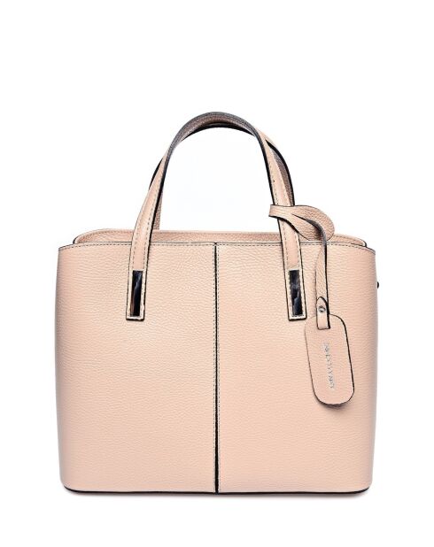 Sac à main en cuir poudre - 26.5x31x14.5 cm