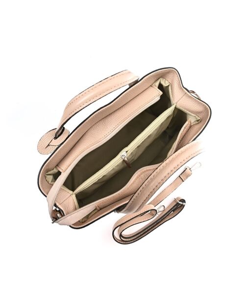 Sac à main en cuir poudre - 26.5x31x14.5 cm