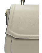Sac à main en cuir beige - 19.5x23x11.5cm