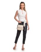 Sac à main en cuir beige - 19.5x23x11.5cm