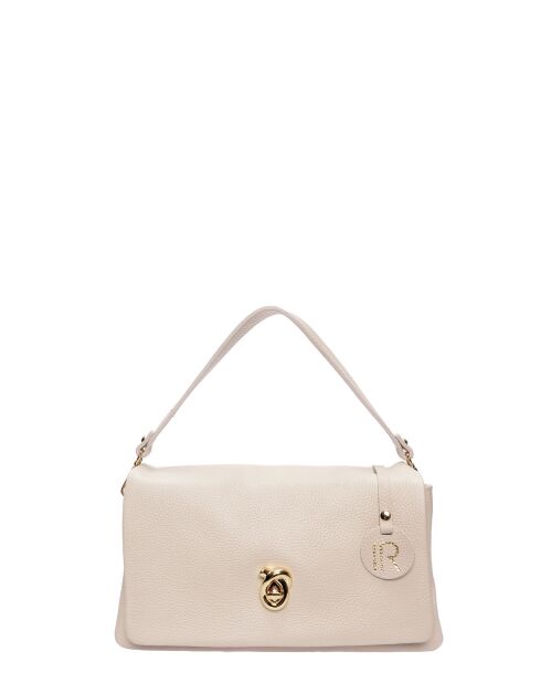 Bolso de piel beige - 19x28x12 cm