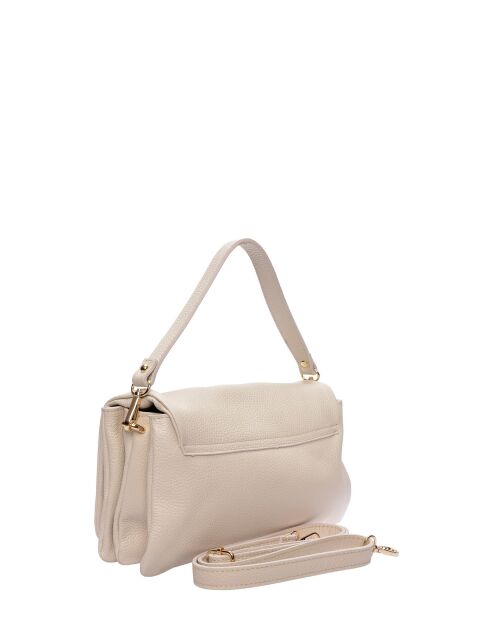 Bolso de piel beige - 19x28x12 cm