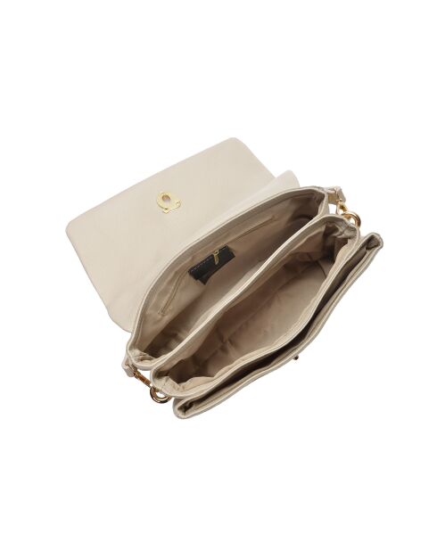Bolso de piel beige - 19x28x12 cm