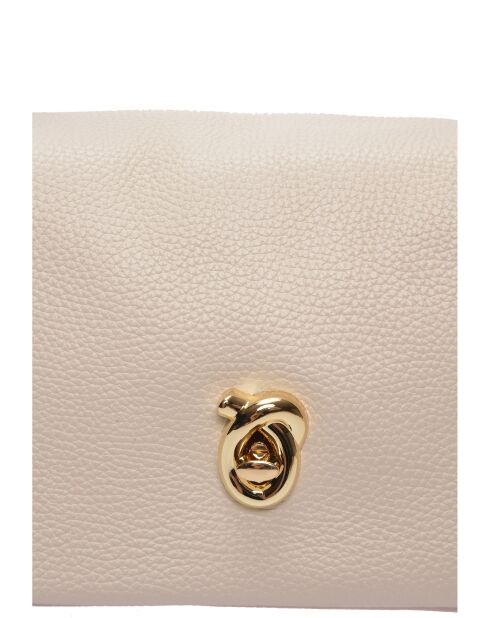 Bolso de piel beige - 19x28x12 cm