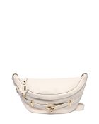 Beige leren schoudertas - 17x28x/ cm
