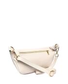 Beige leren schoudertas - 17x28x/ cm