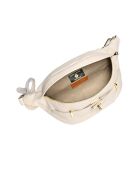 Beige leren schoudertas - 17x28x/ cm