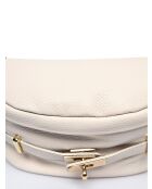 Beige leren schoudertas - 17x28x/ cm