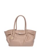 Handtasche aus puderfarbenem Leder - 23x32x12 cm