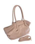 Handtasche aus puderfarbenem Leder - 23x32x12 cm