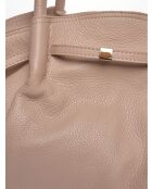 Handtasche aus puderfarbenem Leder - 23x32x12 cm