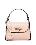 Borsa a mano in pelle color cipria con manico - 13x19x7 cm