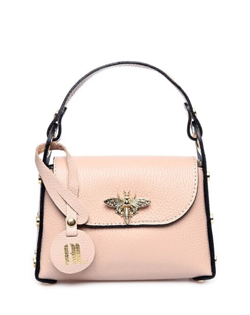 Bolso con asa superior en piel empolvada - 13x19x7 cm