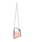 Borsa a mano in pelle color cipria con manico - 13x19x7 cm