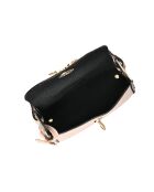 Borsa a mano in pelle color cipria con manico - 13x19x7 cm