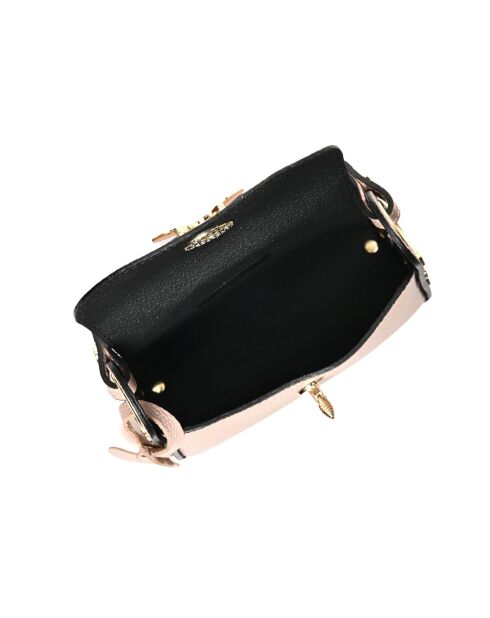 Bolso con asa superior en piel empolvada - 13x19x7 cm