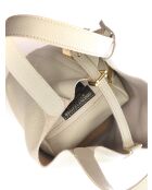 Bolso de piel beige - 19x30x15,5 cm