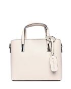 Sac à main en cuir beige - 26.5x31x14.5 cm