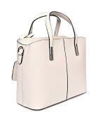 Sac à main en cuir beige - 26.5x31x14.5 cm