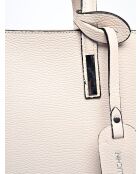 Sac à main en cuir beige - 26.5x31x14.5 cm