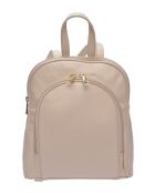 Beige leren rugzak - 28,5x24x10 cm