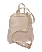 Beige leren rugzak - 28,5x24x10 cm