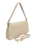 Bolso de piel beige - 17x34x11 cm