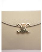 Bolso de piel beige - 17x34x11 cm