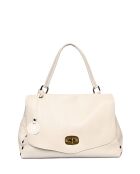 Henkeltasche aus beigefarbenem Leder - 26x35x11 cm