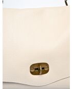 Henkeltasche aus beigefarbenem Leder - 26x35x11 cm