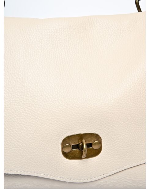 Henkeltasche aus beigefarbenem Leder - 26x35x11 cm