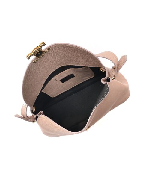 Sac à main en cuir poudre - 17x34x11 cm