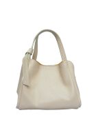 Bandolera de piel beige - 16,5x23x13,5 cm