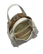 Bandolera de piel beige - 16,5x23x13,5 cm