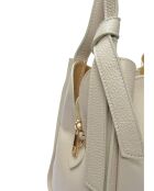 Bandolera de piel beige - 16,5x23x13,5 cm