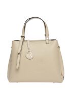 Bolso de piel beige - 22x26x13 cm