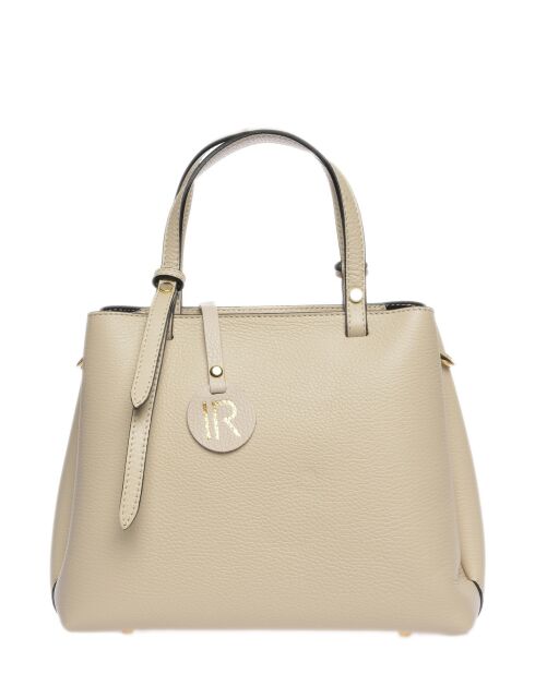 Bolso de piel beige - 22x26x13 cm