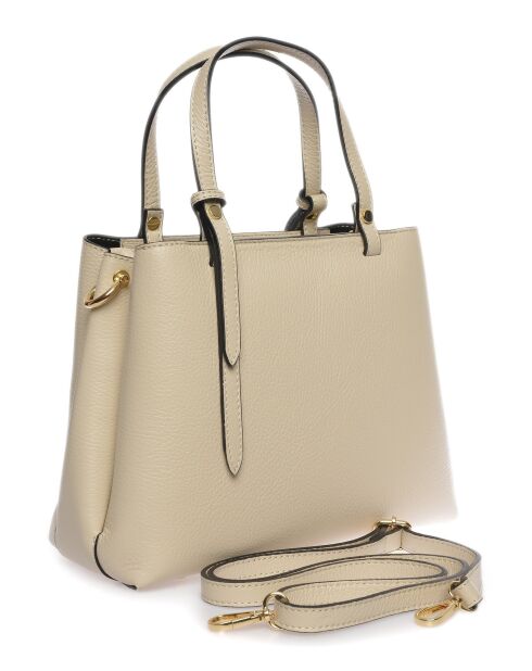 Bolso de piel beige - 22x26x13 cm