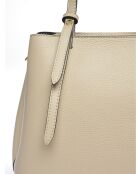Bolso de piel beige - 22x26x13 cm