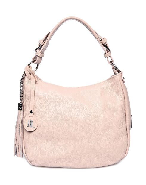 Sac porté épaule en cuir poudre - 26x36x10 cm
