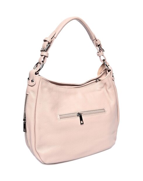 Sac porté épaule en cuir poudre - 26x36x10 cm