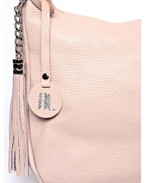 Sac porté épaule en cuir poudre - 26x36x10 cm