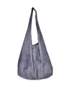 Grijze leren Hobo tas - 33x44x15 cm