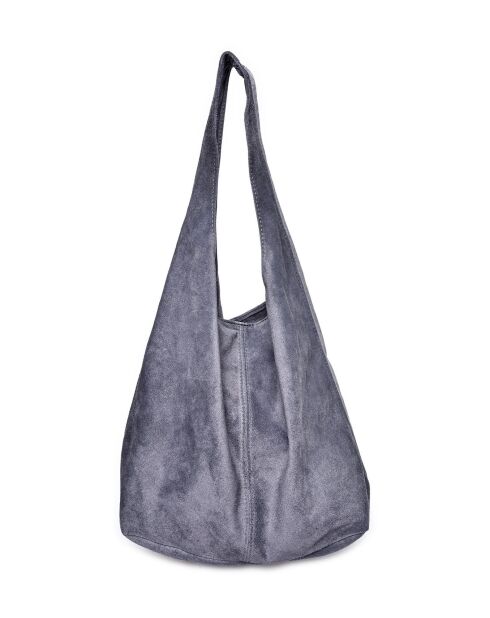 Hobo-Tasche aus grauem Leder - 33x44x15 cm
