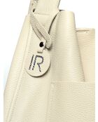 Sac porté épaule en cuir beige - 38x54x19cm