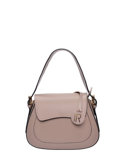 Handtasche aus puderfarbenem Leder - 19x22,5x9 cm