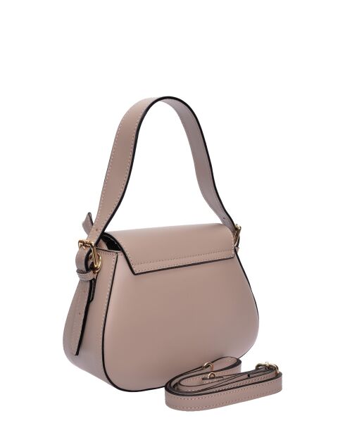 Handtasche aus puderfarbenem Leder - 19x22,5x9 cm