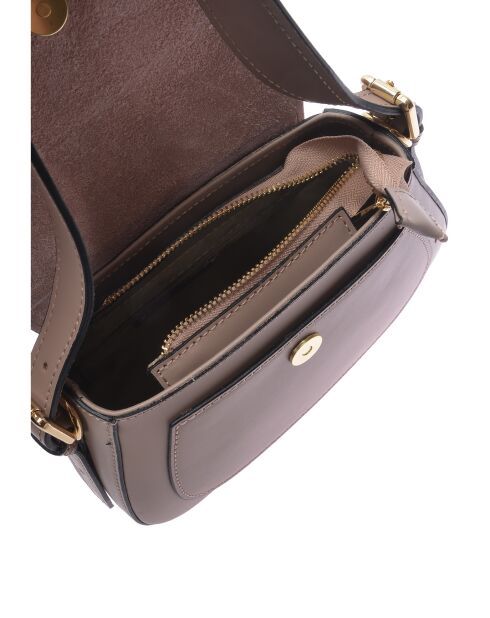 Handtasche aus puderfarbenem Leder - 19x22,5x9 cm